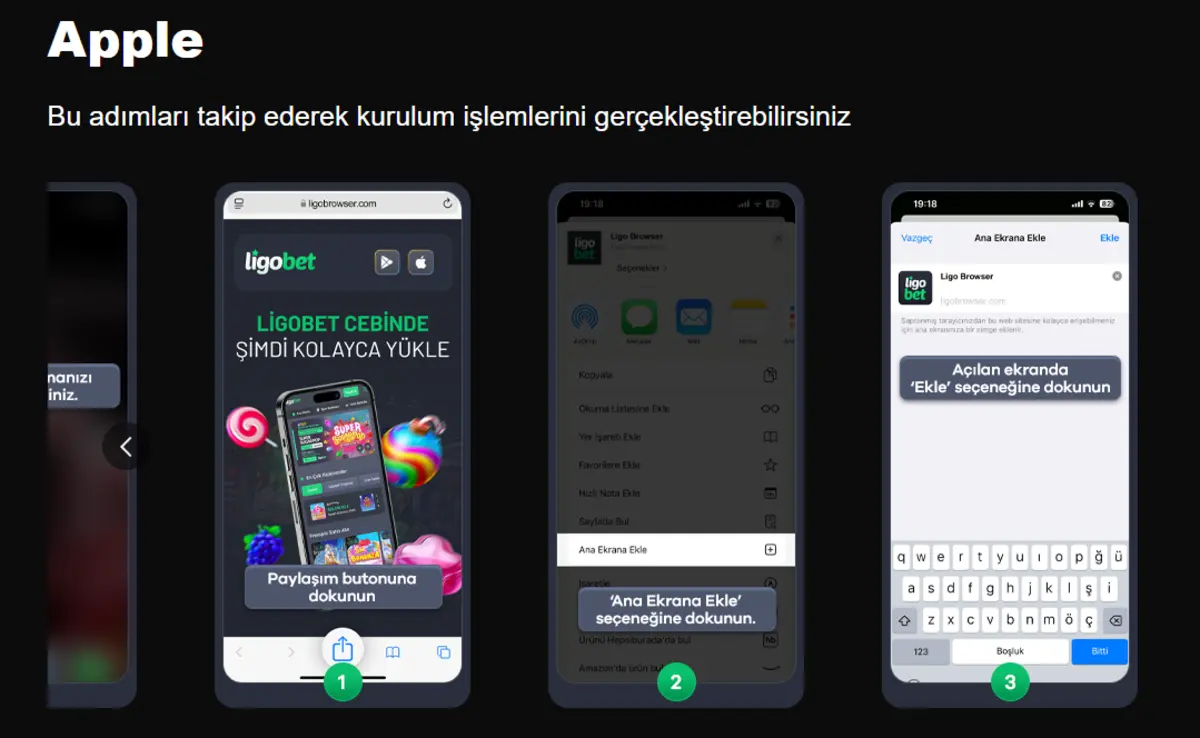 Ligobet indir; iOS için adım adım kılavuz